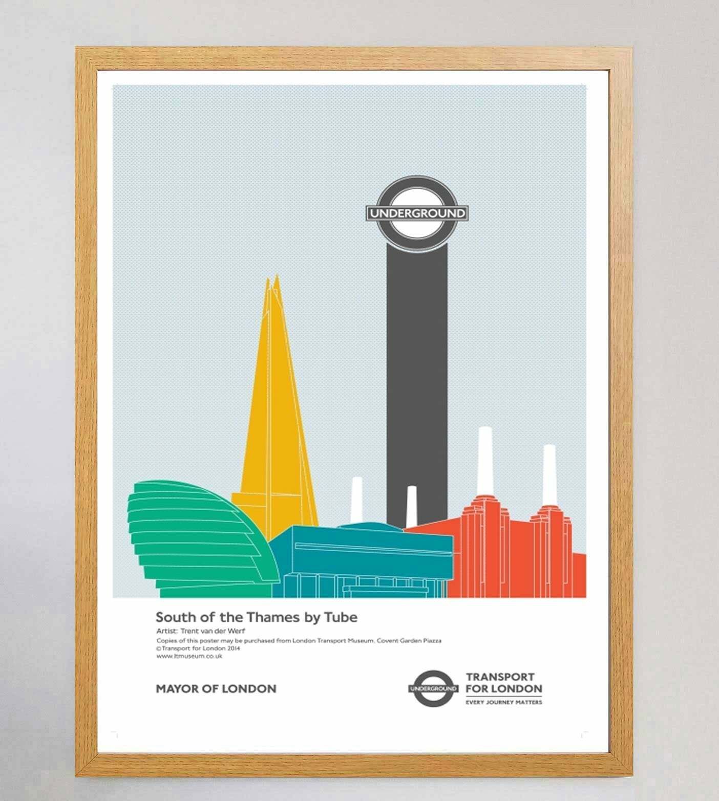 Tfl   South Of The Thames By Tube Original Vintage Poster photo Art