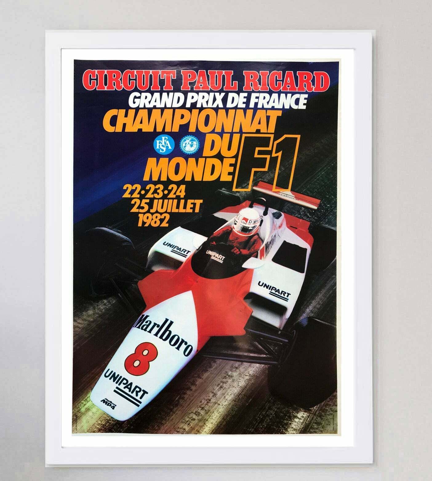 1982 France Grand Prix Circuit Paul Ricard Original Vintage Poster photo for sale