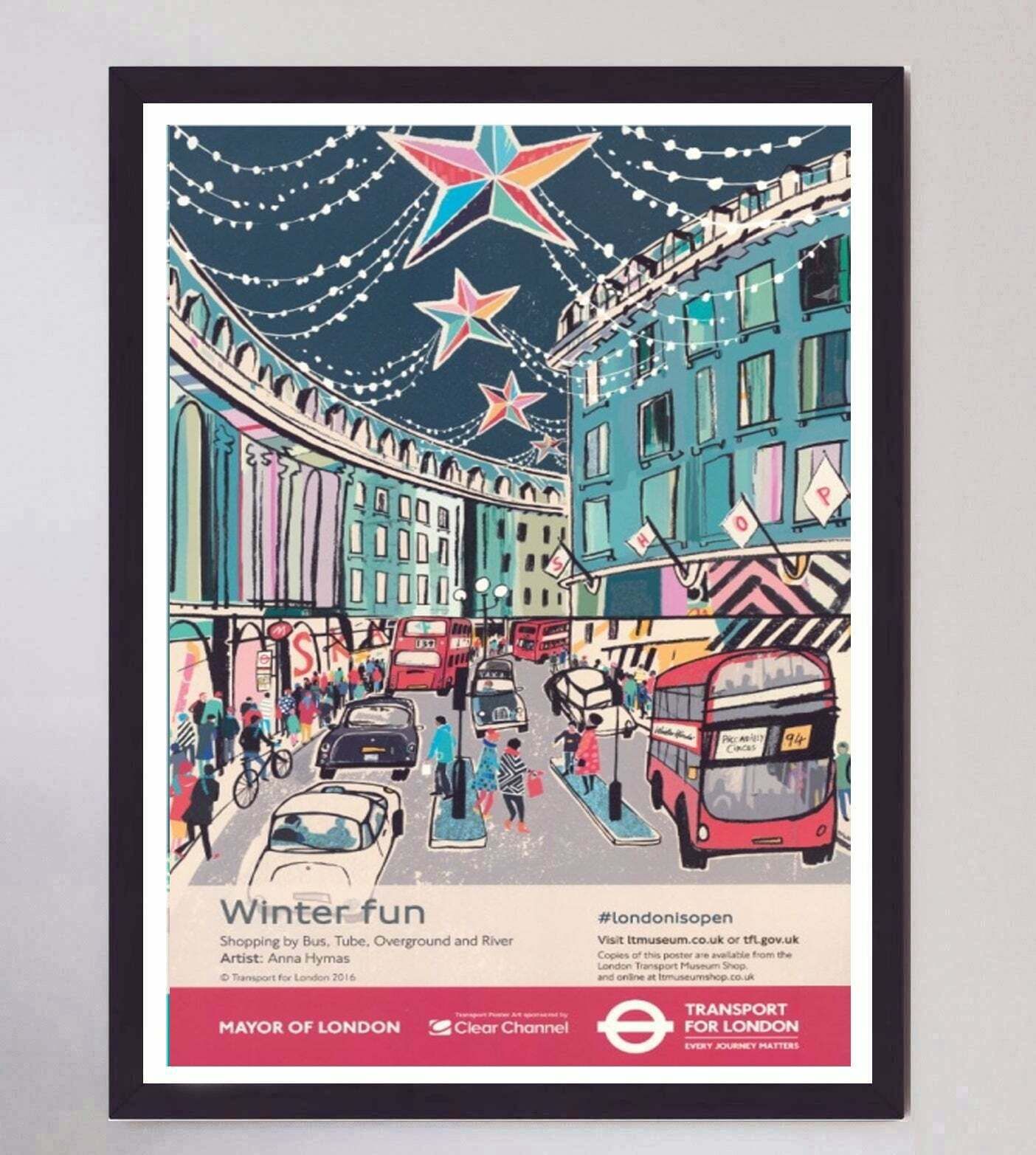 Tfl   Winter Fun Shopping Original Vintage Poster photo furniture