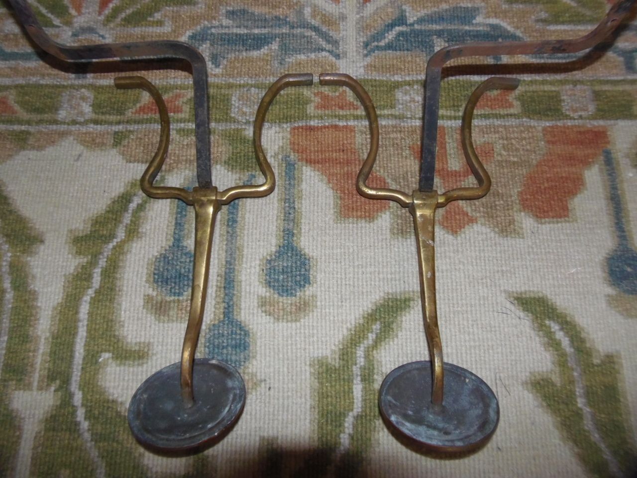 A Pair Of Arts And Crafts Brass Fire Dogs . photo buy