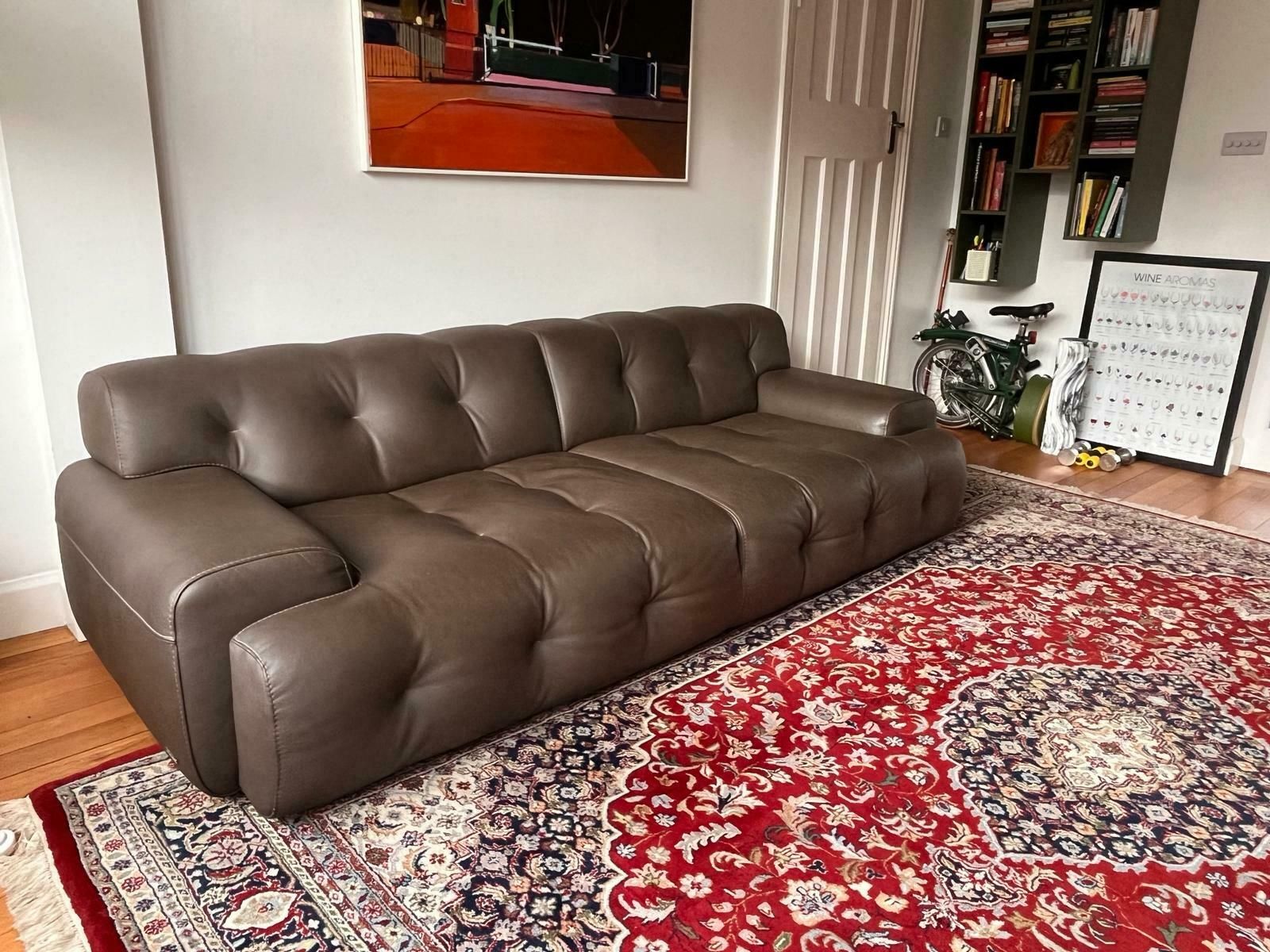 Designer Roche Bobois Blogger Large 3 Seat Sofa Leather Brown Rrp 10000 photo furniture