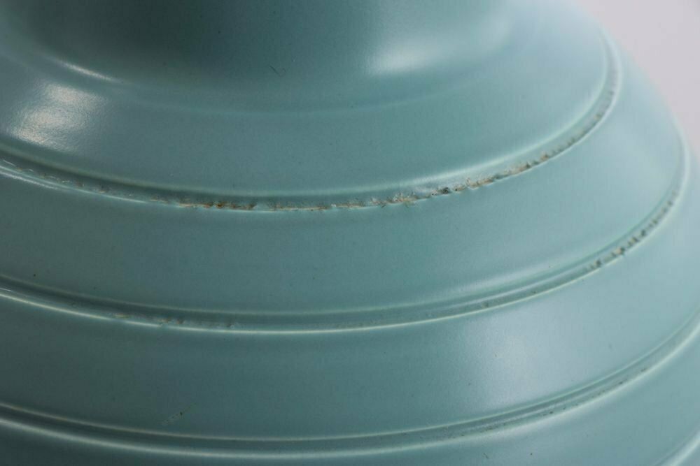 Art Deco Keith Murray For Wedgwood Matt Blue Glazed Ribbed Ovoid Vase C.1930 photo 660.0