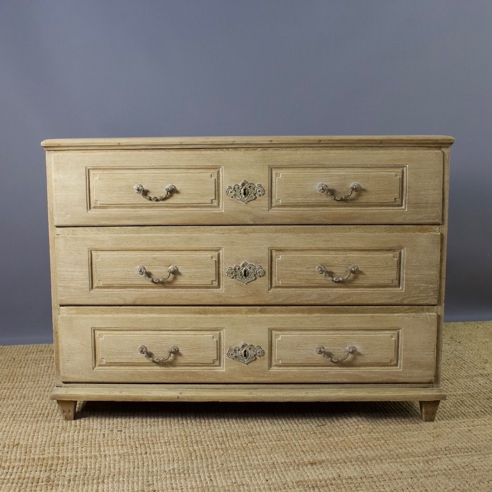 Antique French Bleached Oak Chest Of Drawers photo furniture