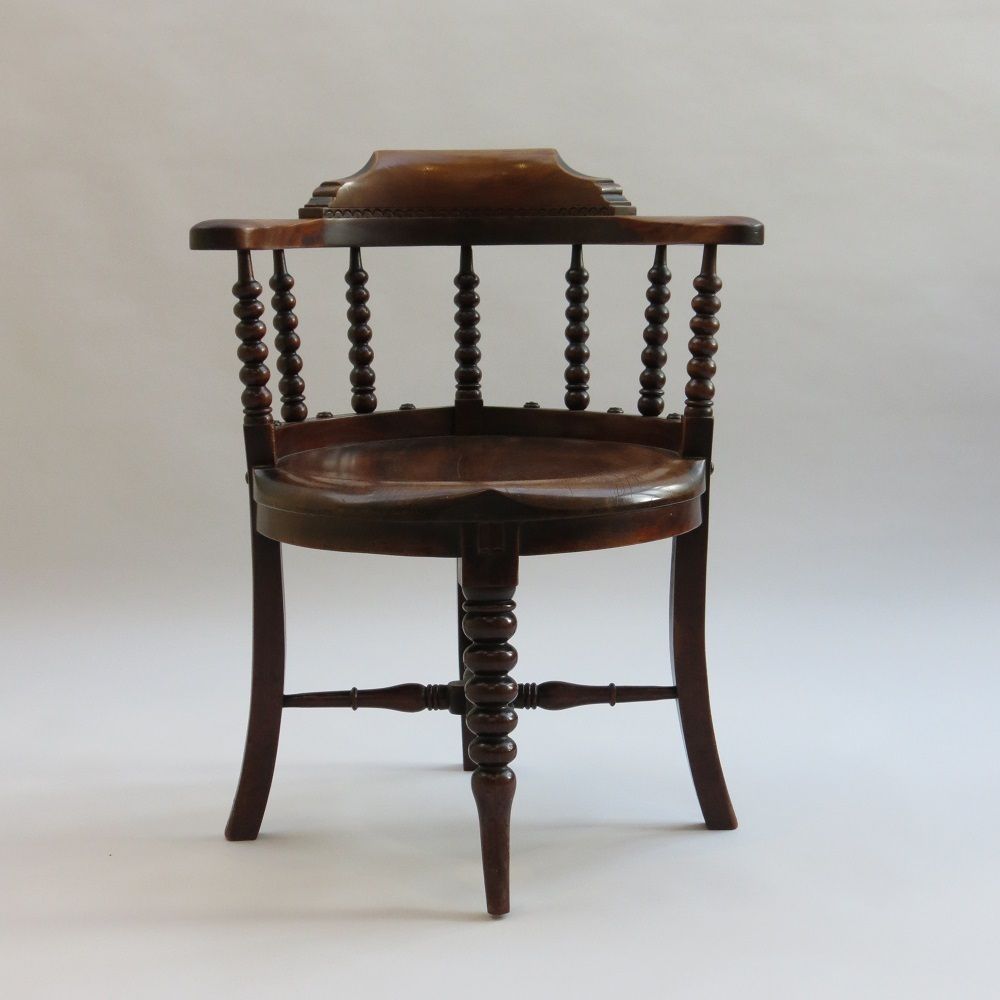 19th Century E W Godwin Mahogany Bow Back Chair William Watt