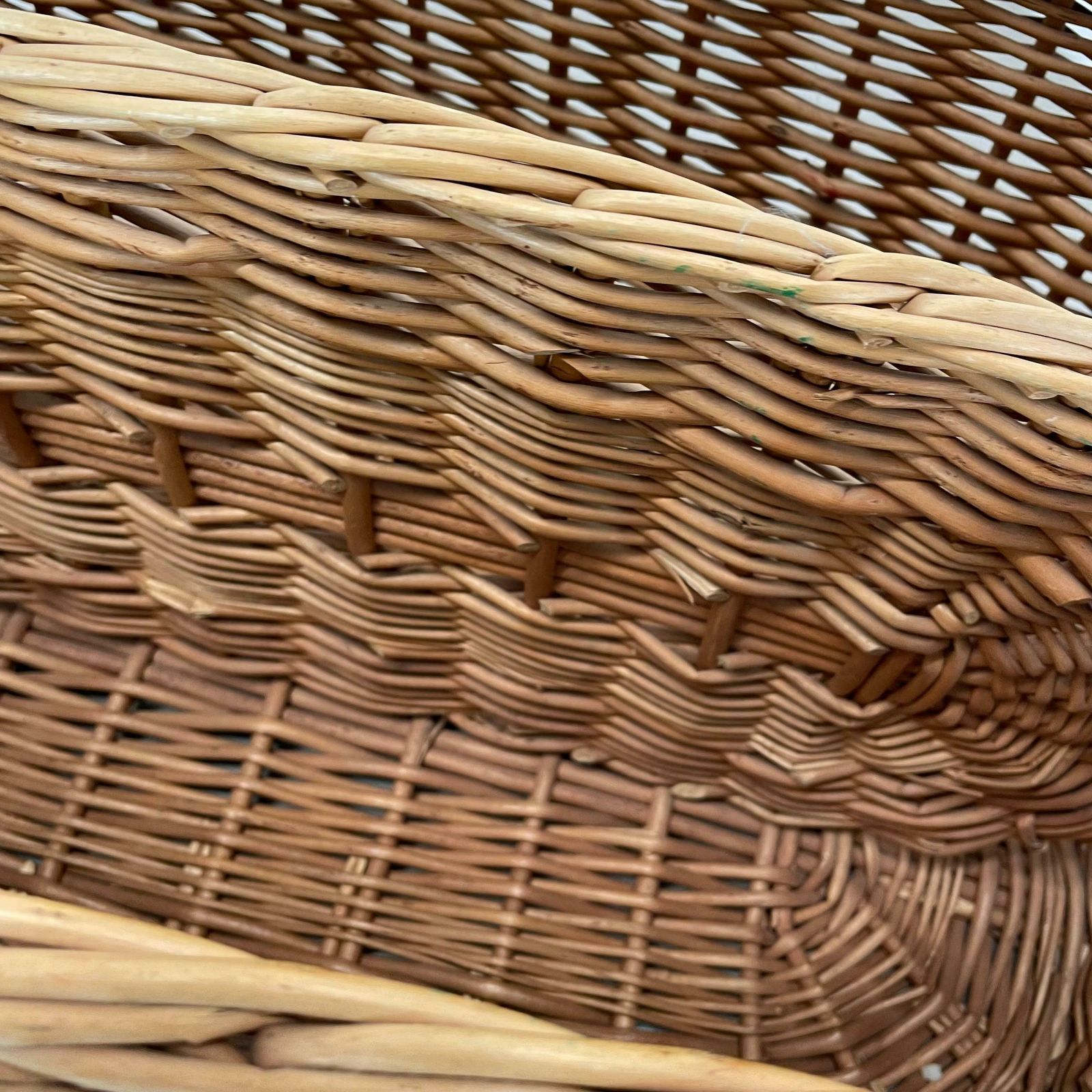 Home Decor Large Aubock Style Midcentury Rattan Bauhaus Magazine Holder, France, 1970s photo