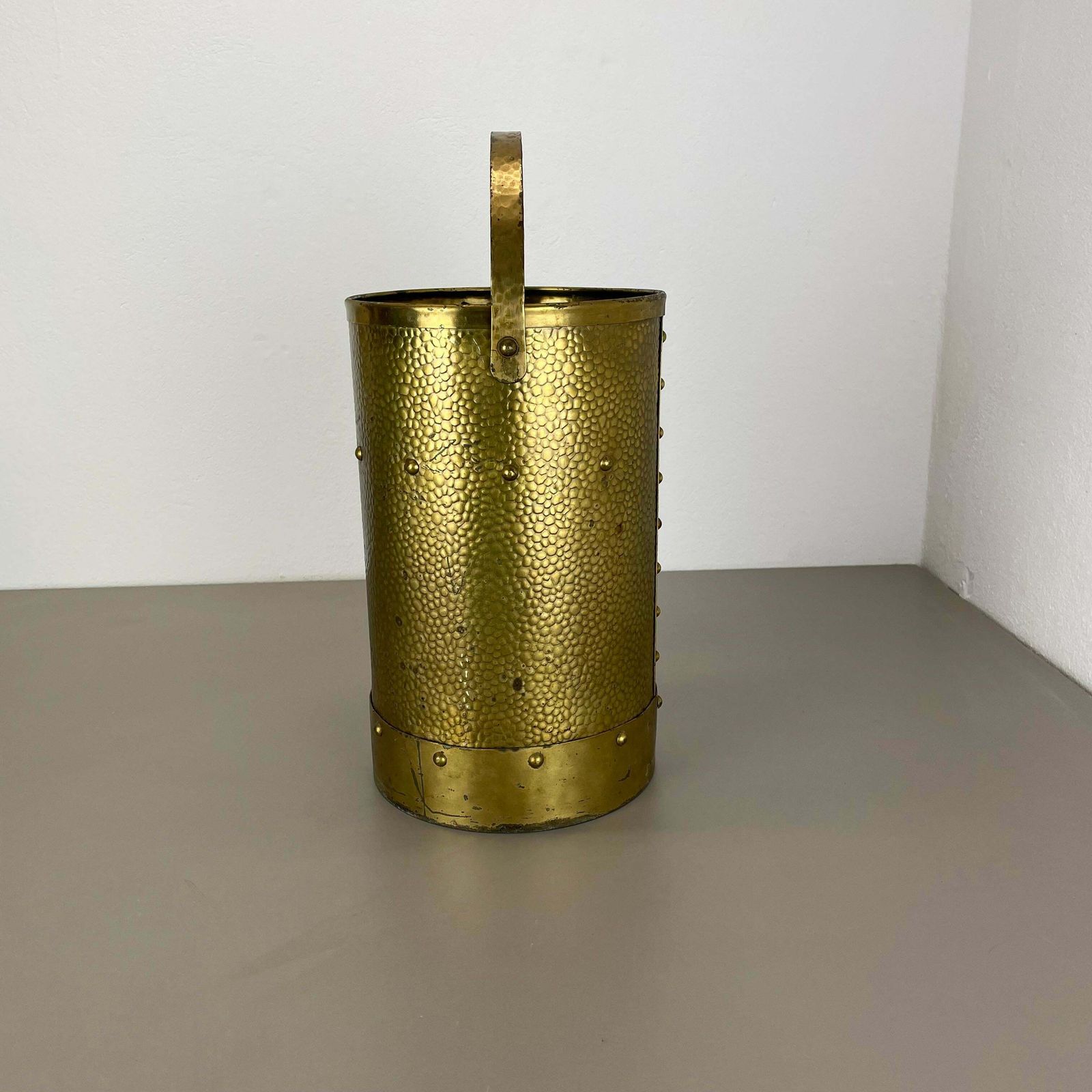 Rare Original Hollywood Regency Bauhaus Brass Umbrella Stand, Austria, 1950s photo Home Decor