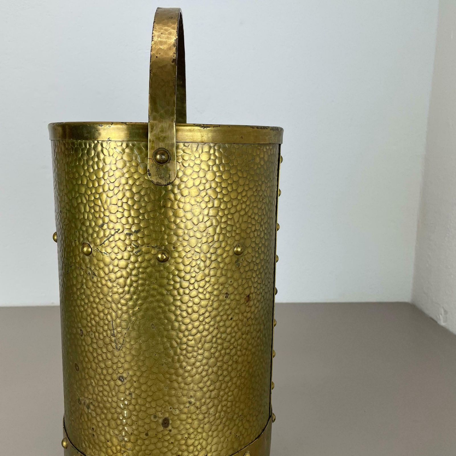 Rare Original Hollywood Regency Bauhaus Brass Umbrella Stand, Austria, 1950s photo buy