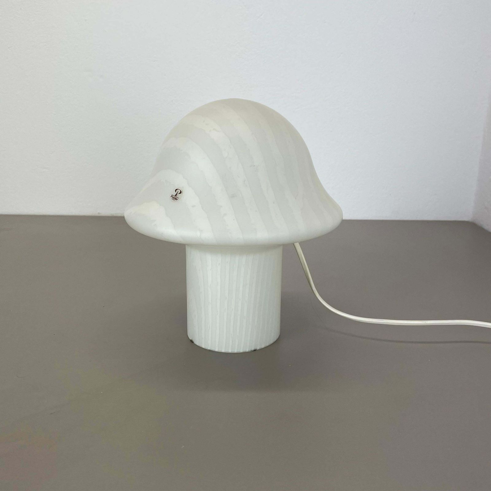 Original Glass Mushroom Zebrano Desk Light By Peill & Putzler Germany 1970s No2 photo Lighting