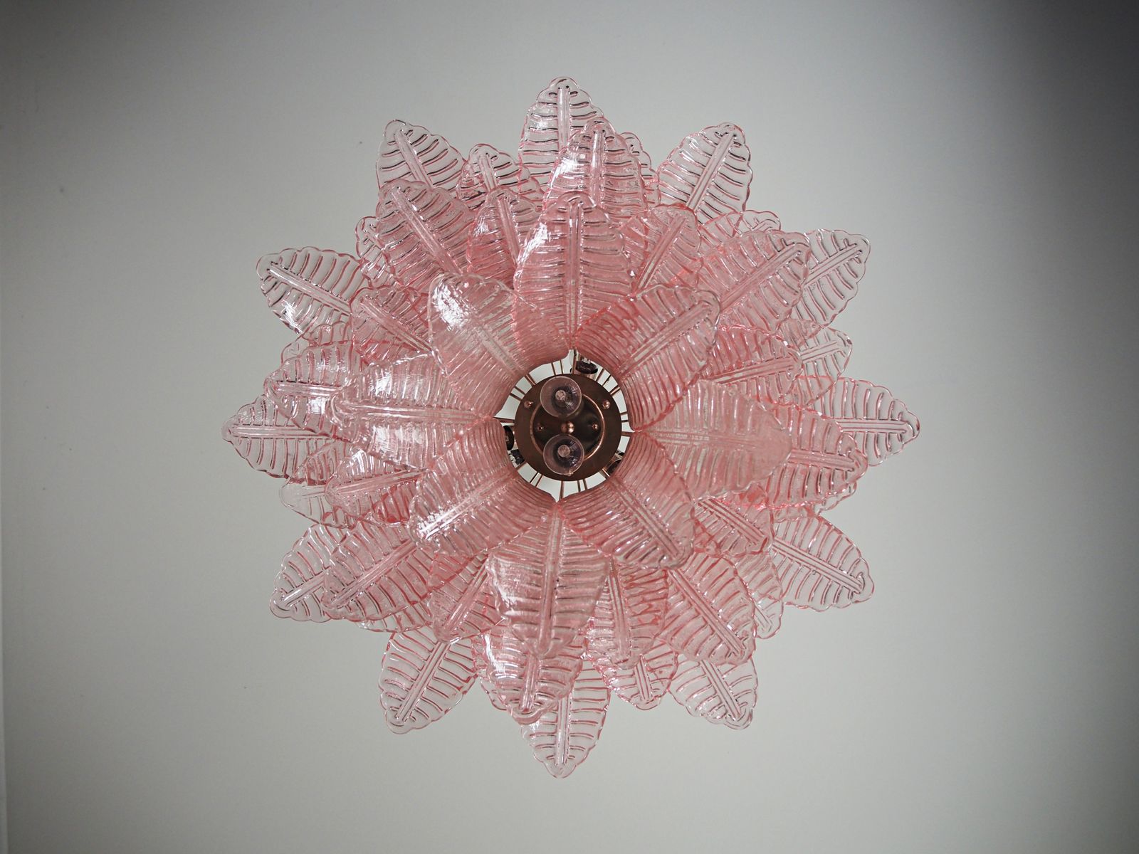 photo buy Italian Murano Three Tier Pink Felci Glass Chandelier