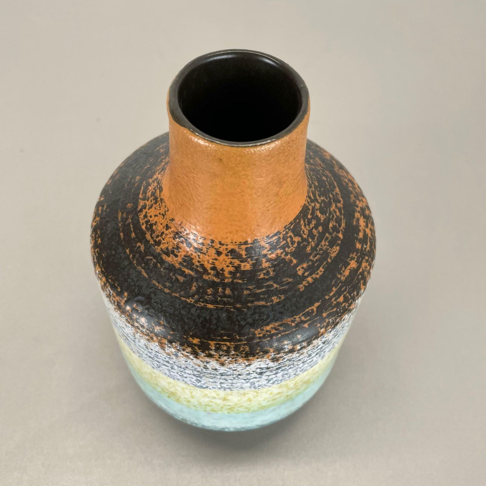 photo furniture Rare Multicolor Fat Lava Ceramic Vase Veb Haldensleben, Gdr Germany, 1970s