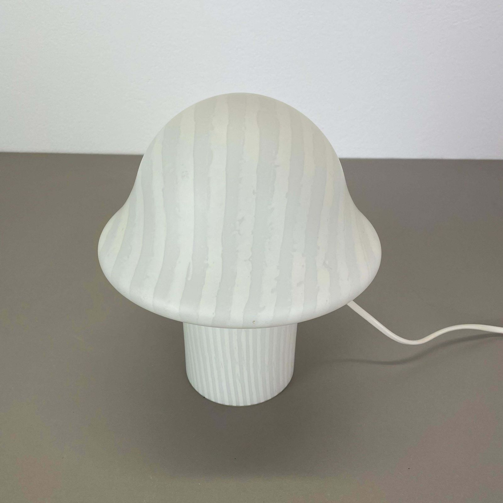 Original Glass Mushroom Zebrano Desk Light By Peill & Putzler, Germany, 1970s photo Lighting