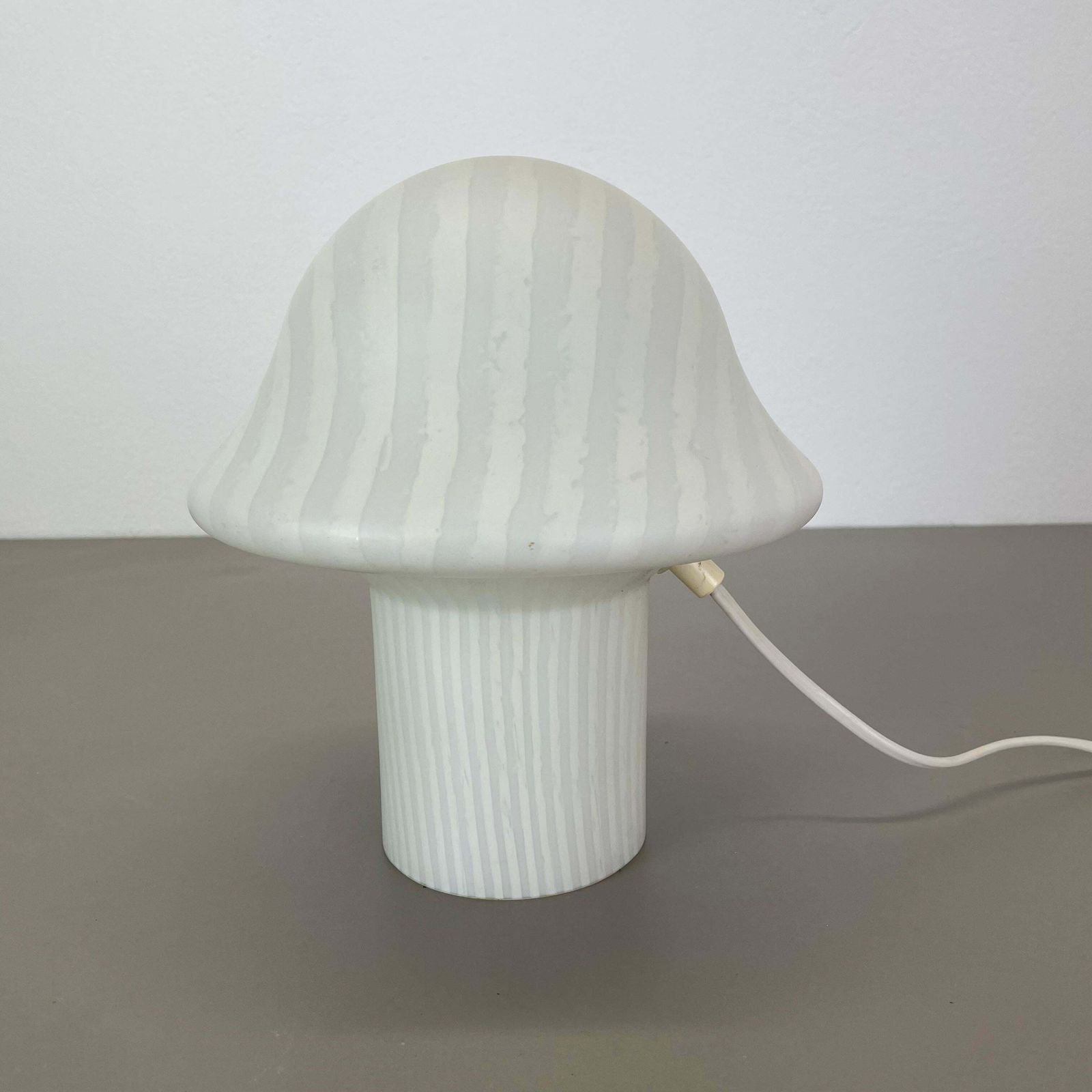 Original Glass Mushroom Zebrano Desk Light By Peill & Putzler, Germany, 1970s photo 566.0