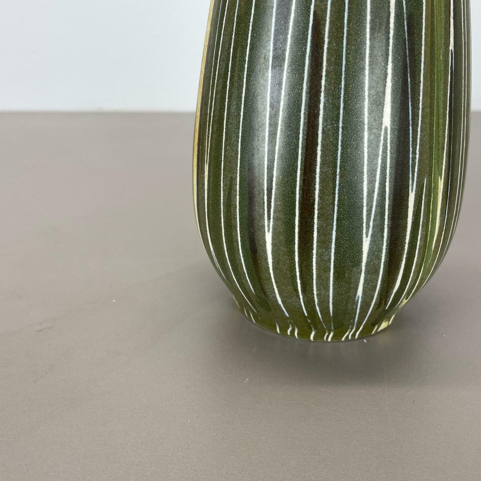 Rare Lovely Pottery Fat Lava "Lines" Vase By übelacker Ceramics, Germany, 1970 photo 392.0