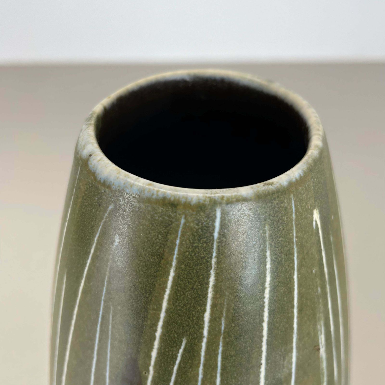 photo furniture Rare Lovely Pottery Fat Lava "Lines" Vase By übelacker Ceramics, Germany, 1970