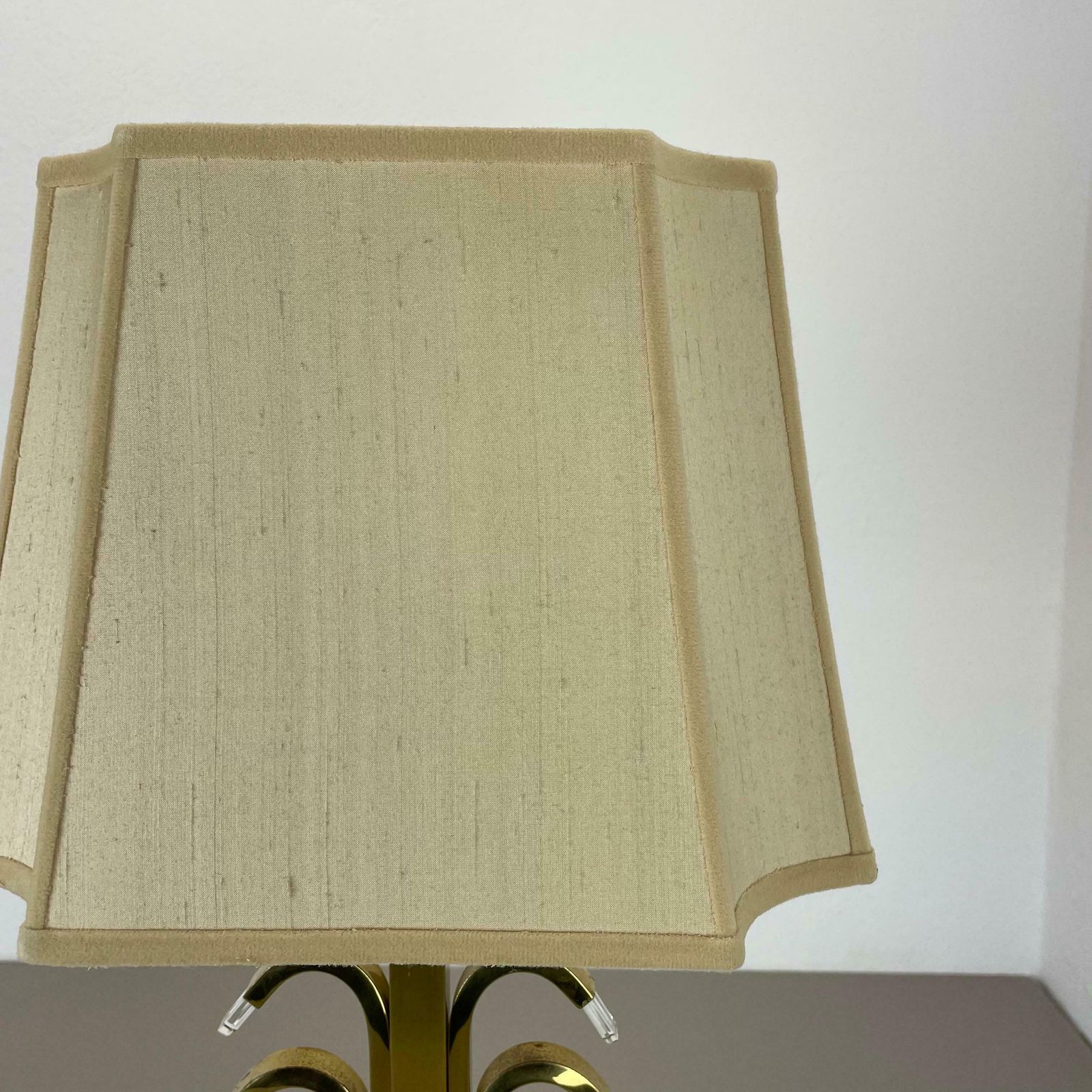 Hollywood Regency Style Brass And Acryl Table Light By Wkr Lights, Germany 1970s photo buy