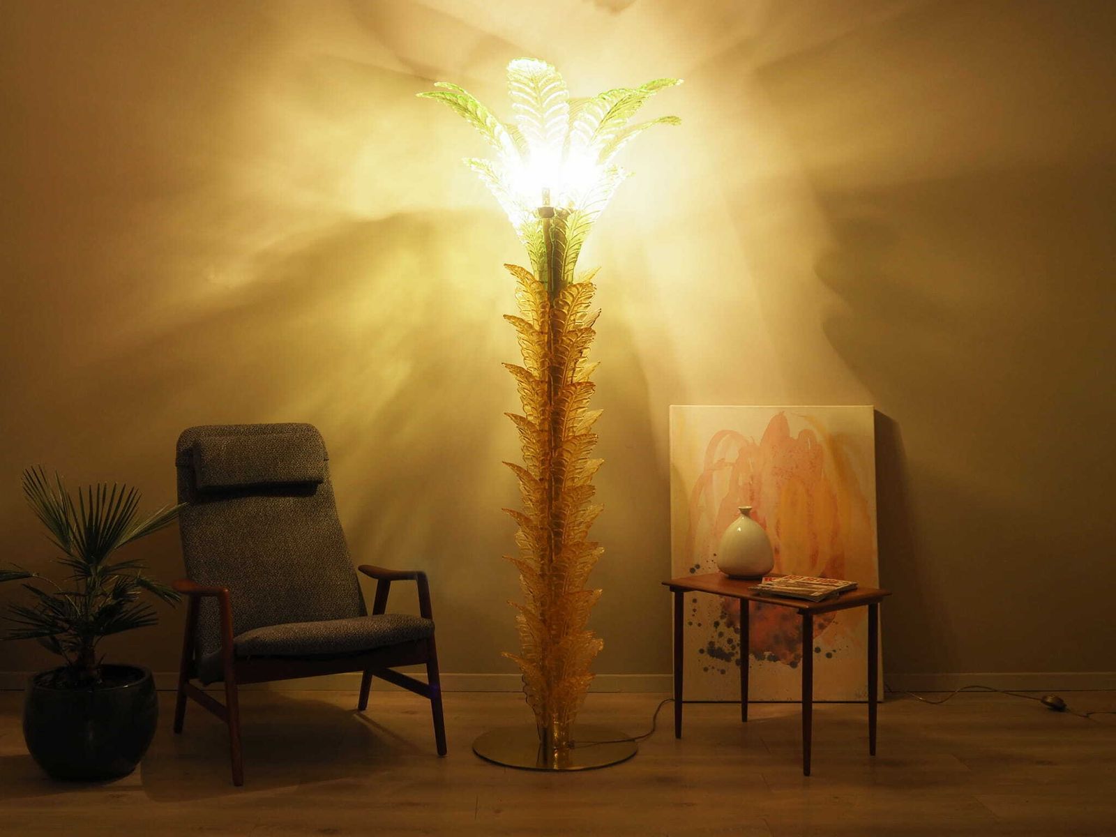 photo for sale Palma Lamp, Murano Glass, Italian Design, 1970s, Manufacture: Italy