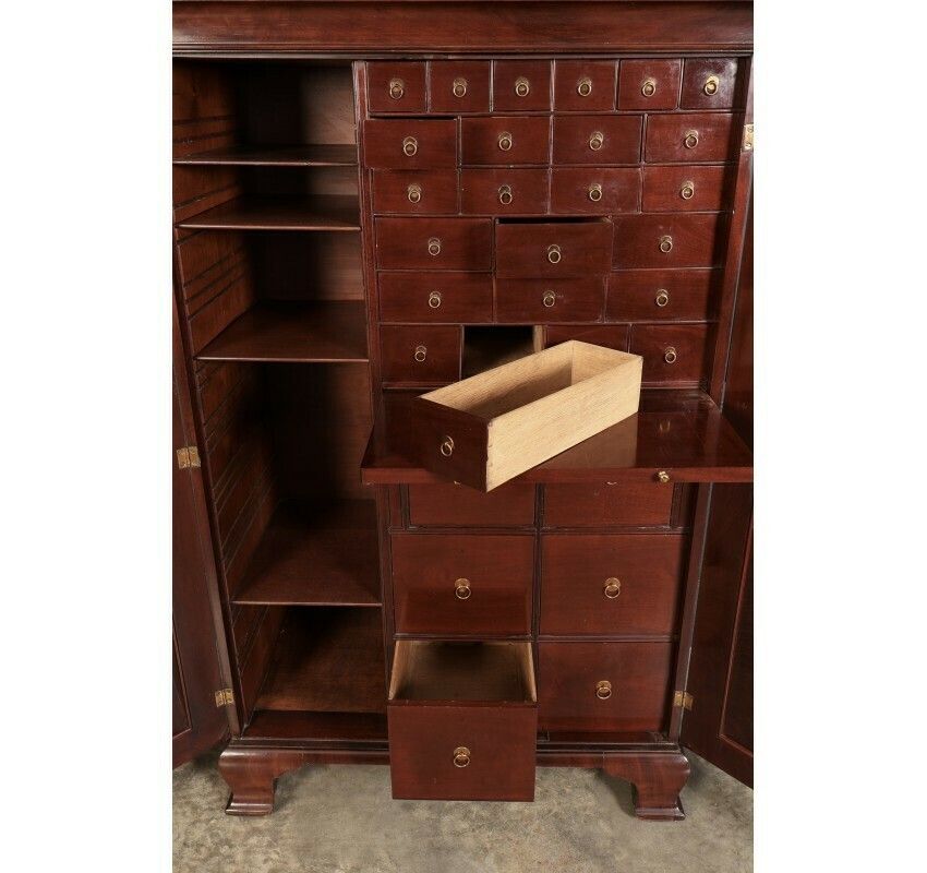 Rare George III Mahogany Apothecary Cabinet photo vintage