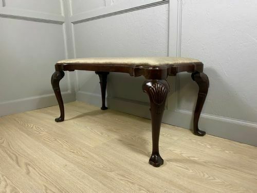 Edwardian Long Mahogany Window Seat photo for sale