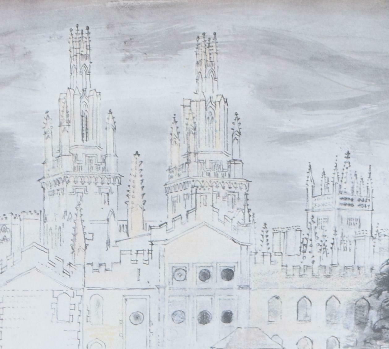 John Piper Ch All Souls (View From Queen's College, Oxford) John Piper 1972 Lithograph 1972 photo for sale