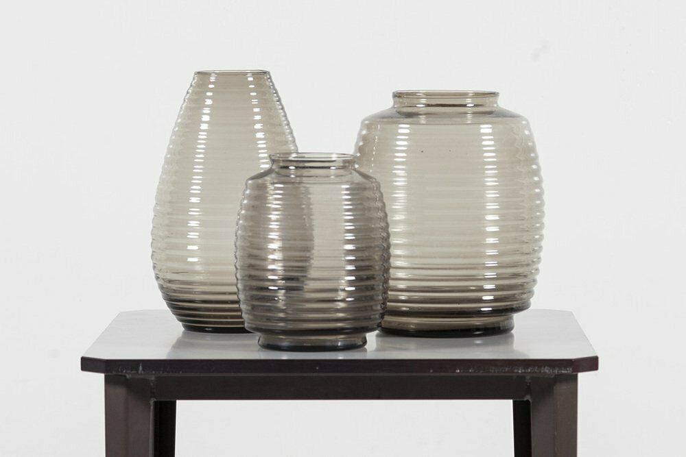 Smoked Glass Vases, 1950s, Set Of 3 photo furniture