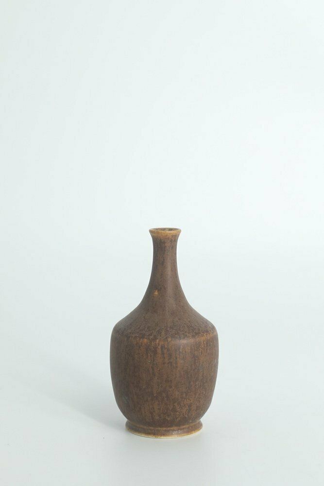 Small Mid Century Scandinavian Modern Collectible Brown Stoneware Vases By Gunnar Borg For Höganäs Ceramics, 1960s, Set Of 4 photo furniture