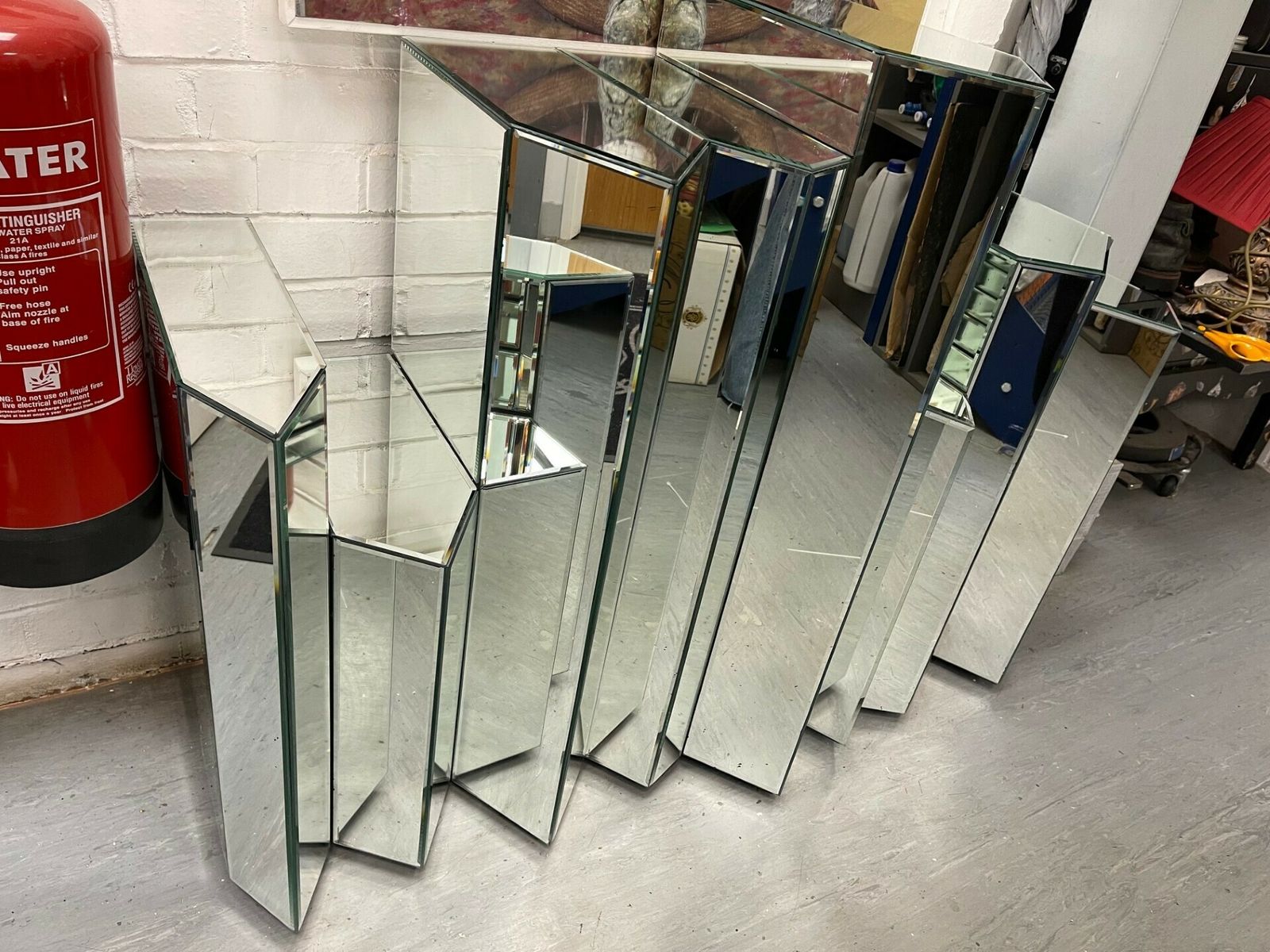 Furniture Mirrored Geometric Table photo