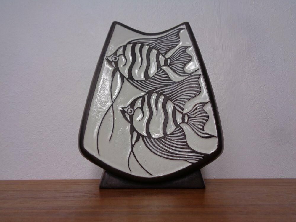 Studio Ceramic Vase With Fishes From Carstens / Goldscheider, 1950s photo furniture