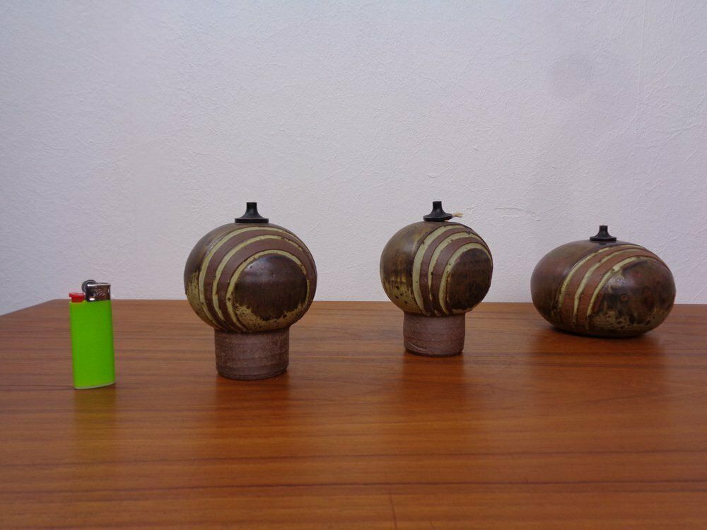 Ceramic Oil Table Lamps By Aage Würtz, 1970s, Set Of 3 photo for sale
