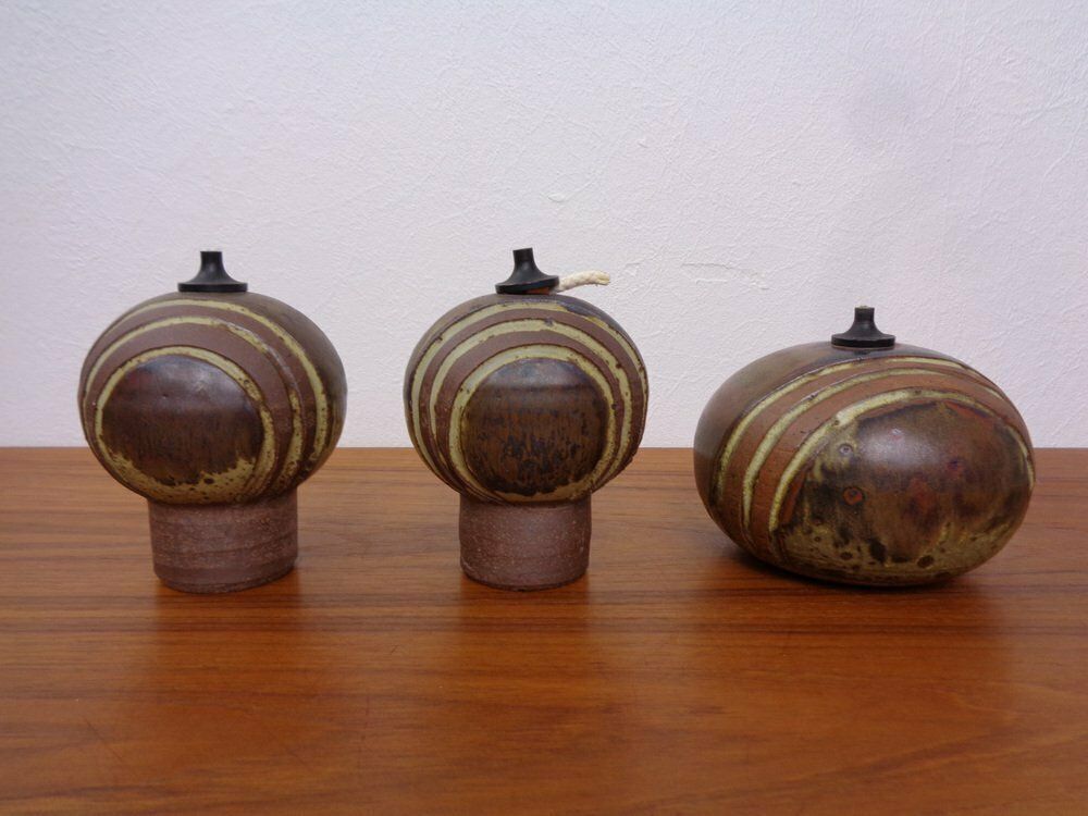 Ceramic Oil Table Lamps By Aage Würtz, 1970s, Set Of 3 photo Lighting