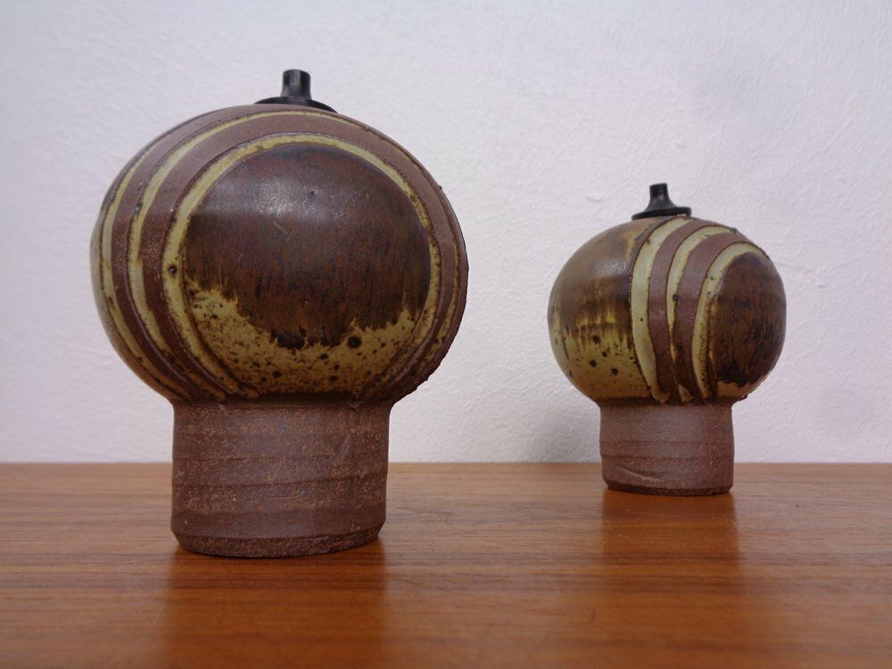 photo furniture Ceramic Oil Table Lamps By Aage Würtz, 1970s, Set Of 3