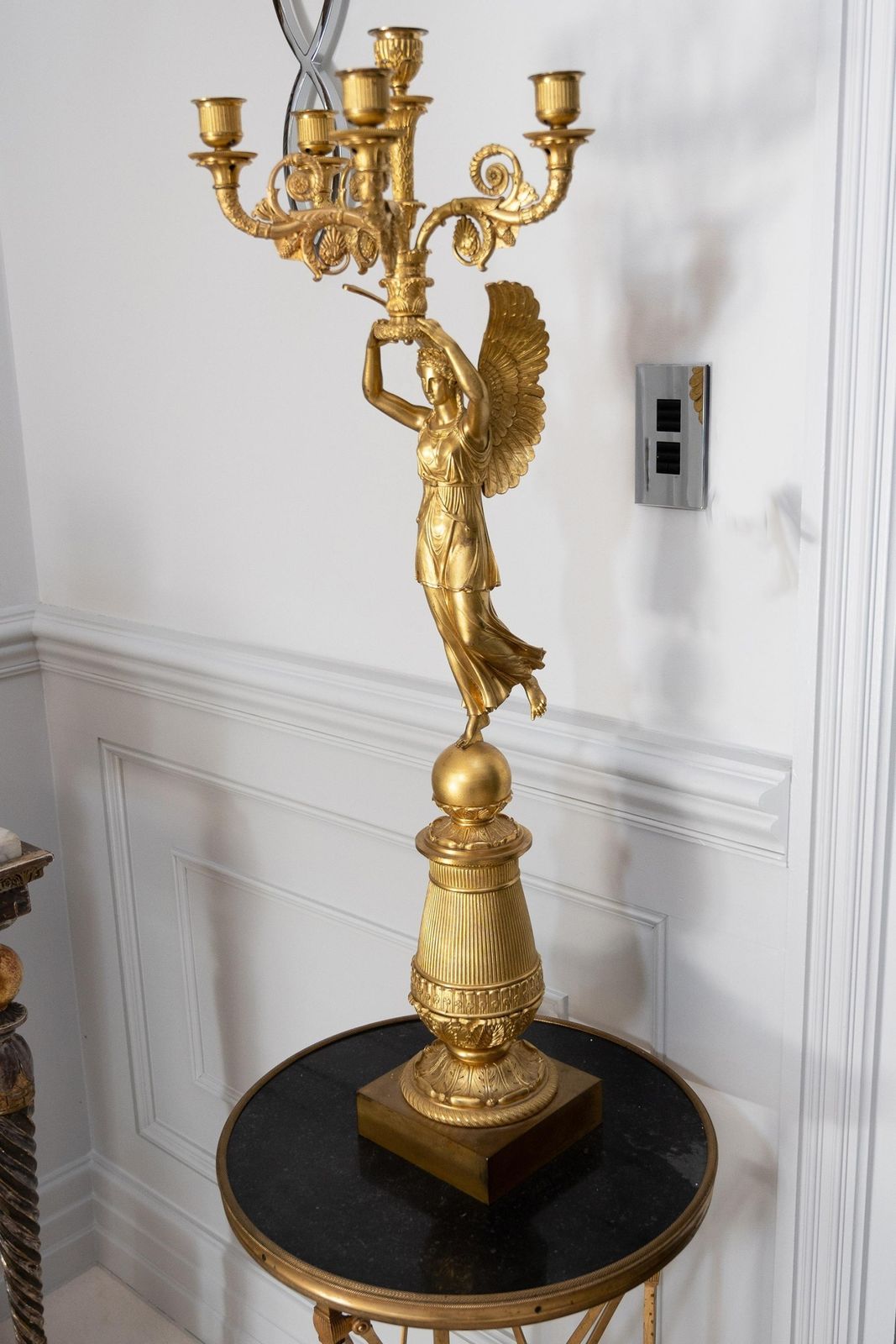 Exceptional Pair Of French Late Empire Gilt Bronze Candelabra Attributed To Pierre Philippe Thomire. photo buy