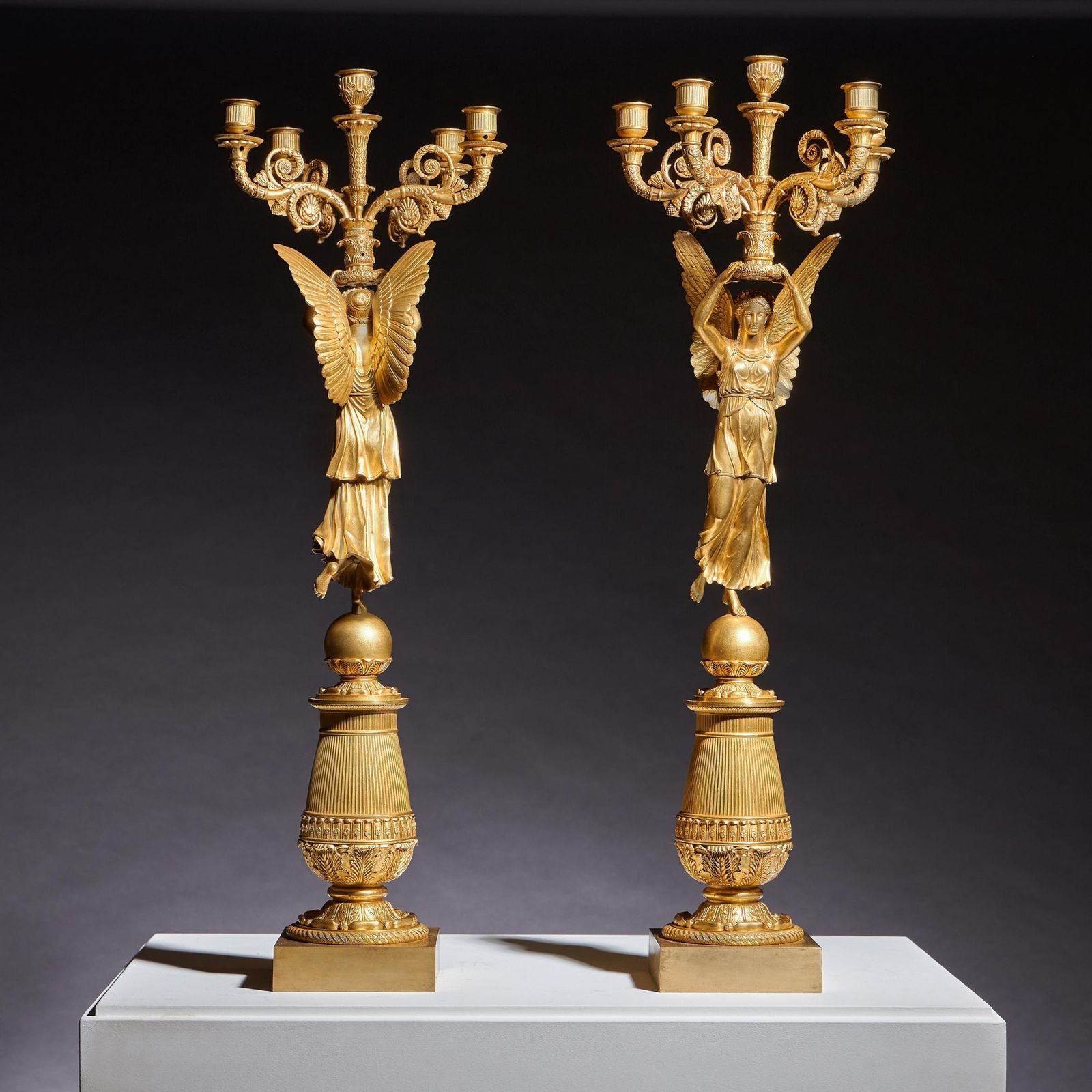 Home Decor Exceptional Pair Of French Late Empire Gilt Bronze Candelabra Attributed To Pierre Philippe Thomire. photo