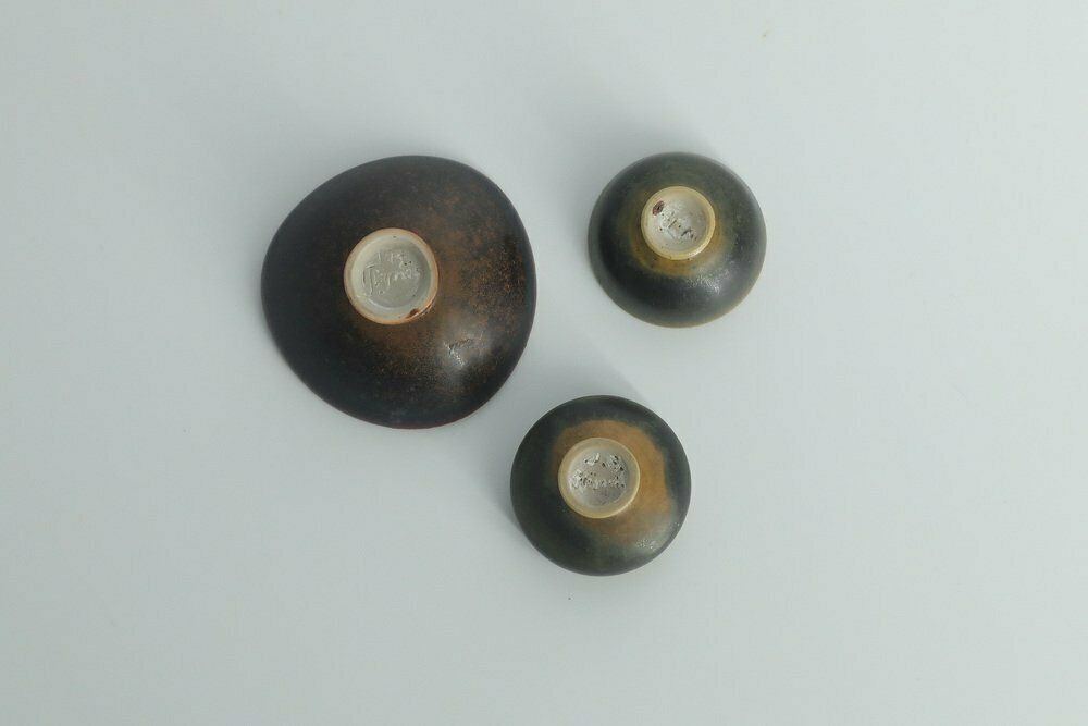 Small Mid Century Scandinavian Modern Collectible Brown Stoneware Bowls By John Andersson For Höganäs Ceramics, 1950s, Set Of 3 photo Home Decor