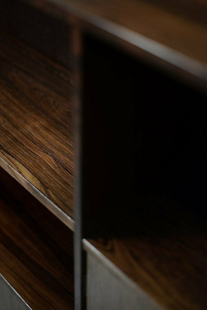 Mid Century Scandinavian Modern Rosewood Highboard With Bar By æ. Jensen & T. Mølholm For Herning, 1960s photo furniture