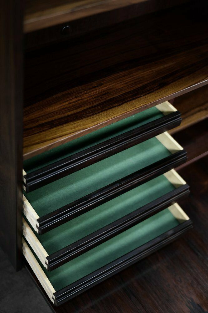 Mid Century Scandinavian Modern Rosewood Highboard With Bar By æ. Jensen & T. Mølholm For Herning, 1960s photo for sale