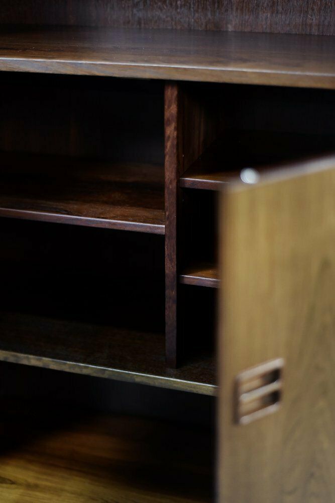 Furniture Mid Century Scandinavian Modern Rosewood Highboard With Bar By æ. Jensen & T. Mølholm For Herning, 1960s photo