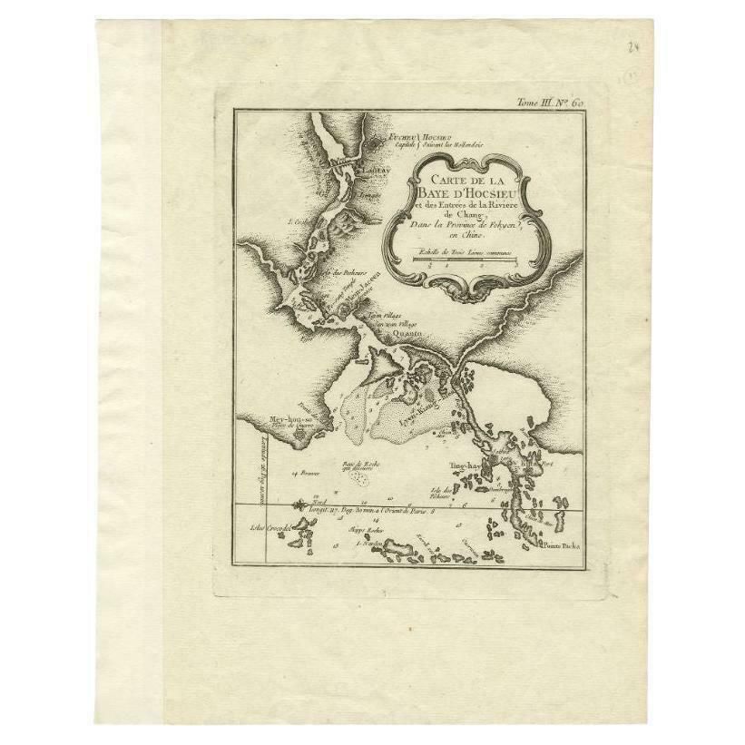 Antique Map Of The Mouth Of The Chiang River By Bellin, 1764