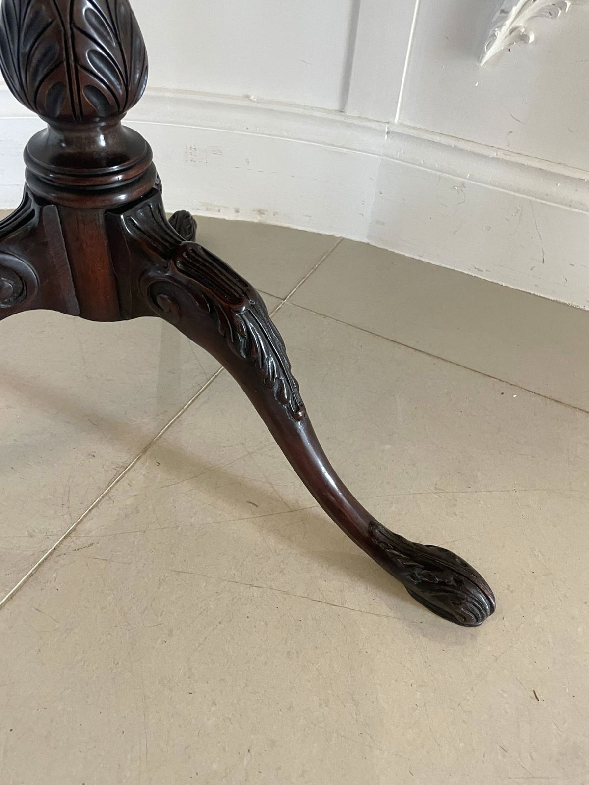 Antique Early 20th Century Quality Carved Mahogany Side Table photo furniture