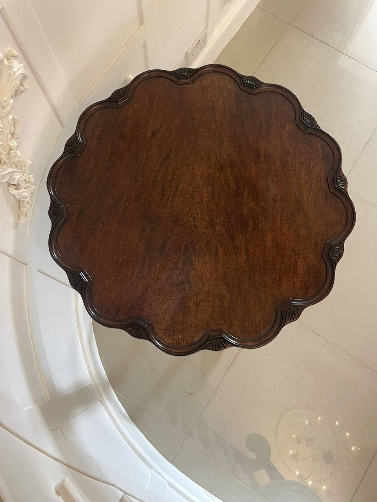 Antique Early 20th Century Quality Carved Mahogany Side Table photo Furniture