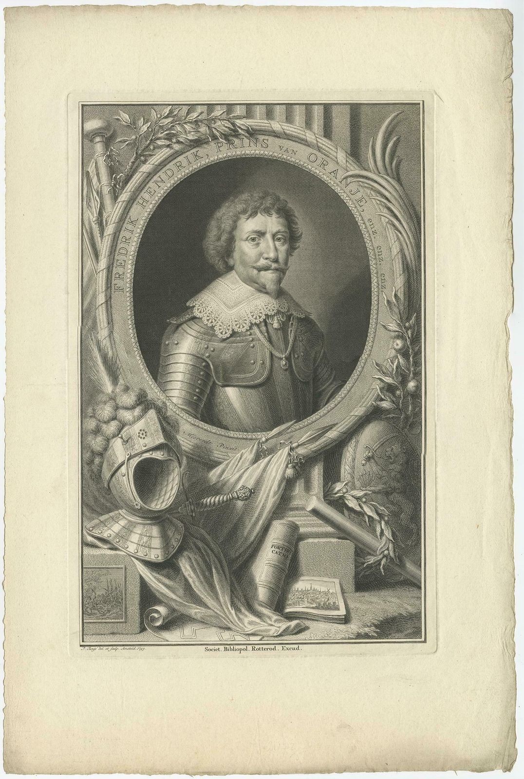 Antique Portrait Of Frederik Hendrik, Prince Of Orange, Etc Etc, 1749 photo furniture