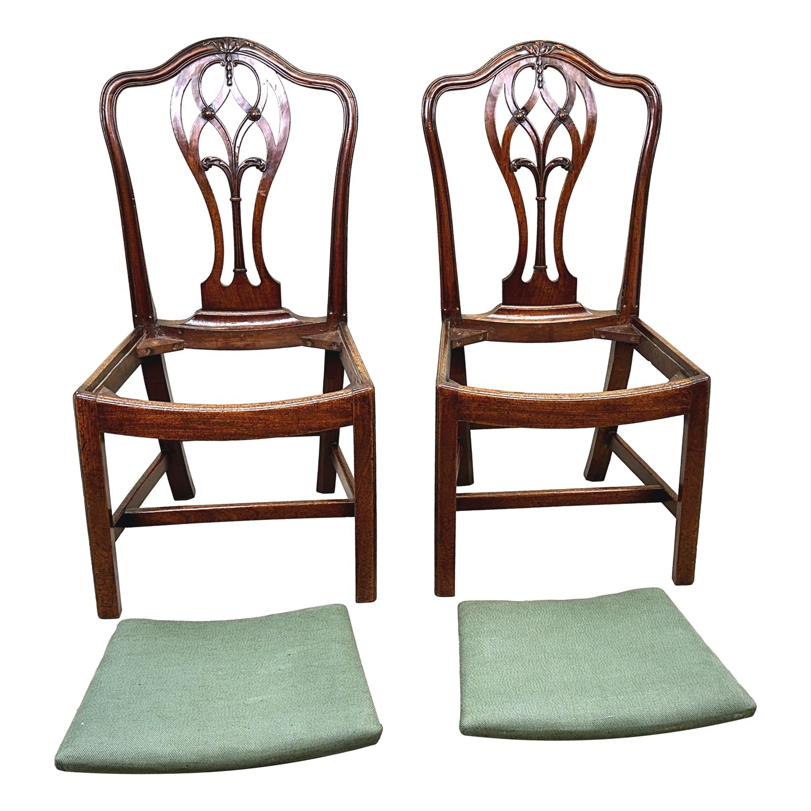 Furniture Georgian 18th Century Pair Of Side Chairs (England, Circa 1770) photo