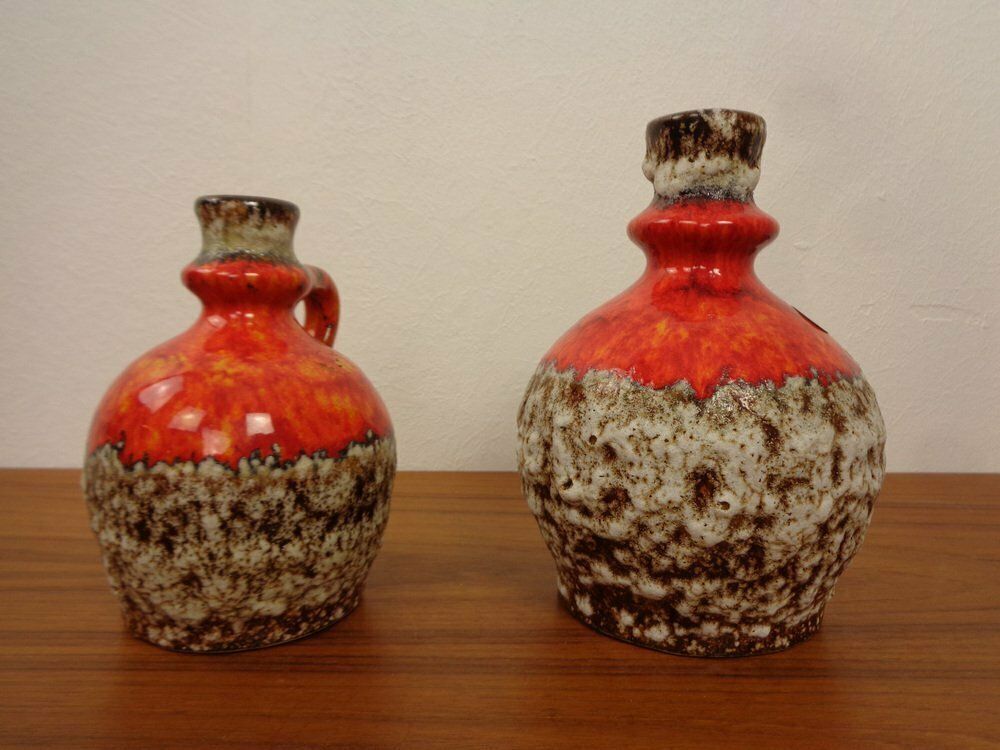 Fat Lava Ceramic Vases From Jopeko, 1970s, Set Of 2 photo vinterior