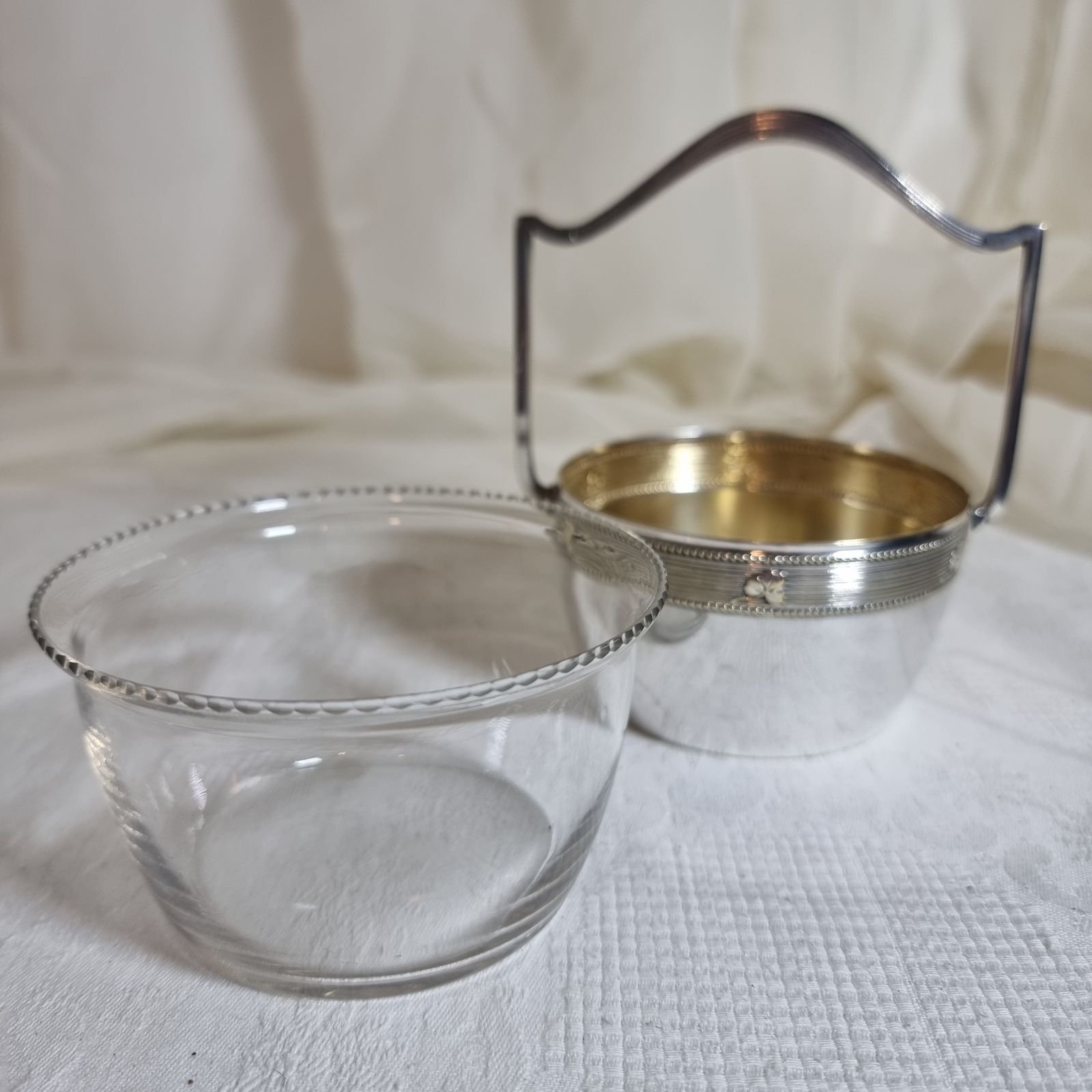 W.M.F Art Nouveau Basket & Original Glass Liner photo 135.0