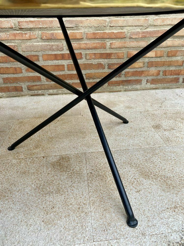 Mid Century Italian Side Tables In Brass And Iron With Marble Top Set Of Two photo vinterior