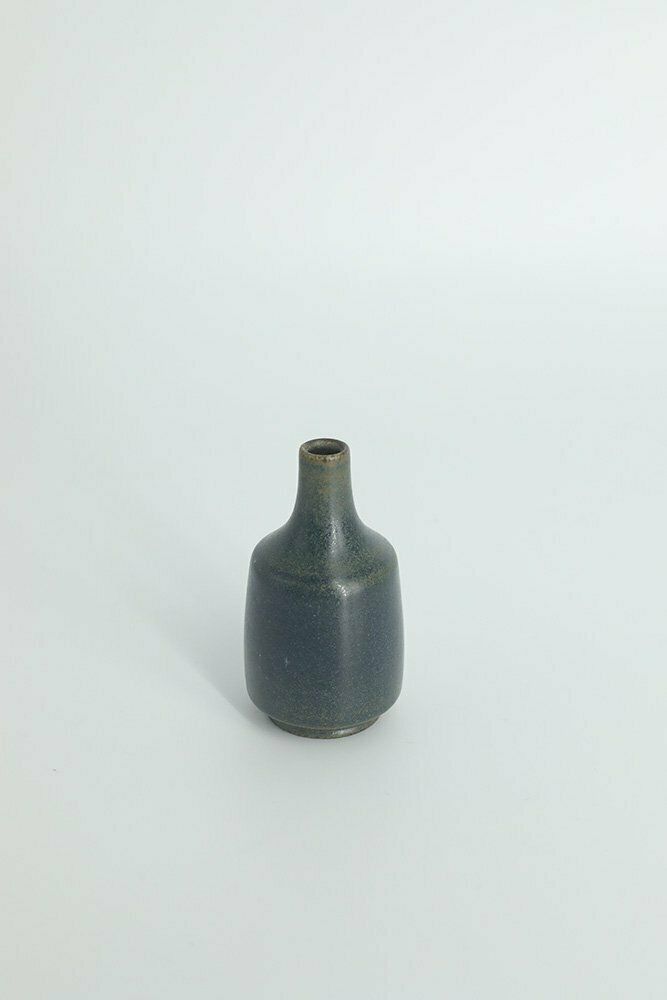 Small Mid Century Scandinavian Modern Collectible Blue & Brown Stoneware Vase By Gunnar Borg For Gunnars Keramik Höganäs, 1960s, Set Of 4 photo buy