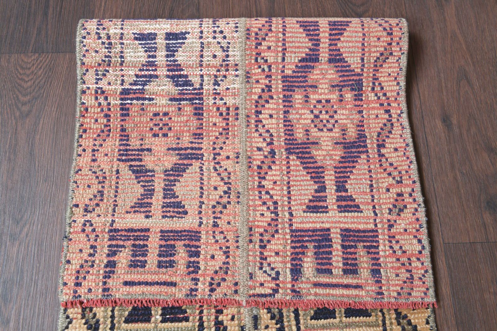 1.6x9.4 Ft Turkish Runner, Vintage Runner, Oushak Runner, Antique Rug, Entryway Rug, Handmade Runner, Hallway Rug Kitchen Rug, 2x9 Wool Rug photo vintage