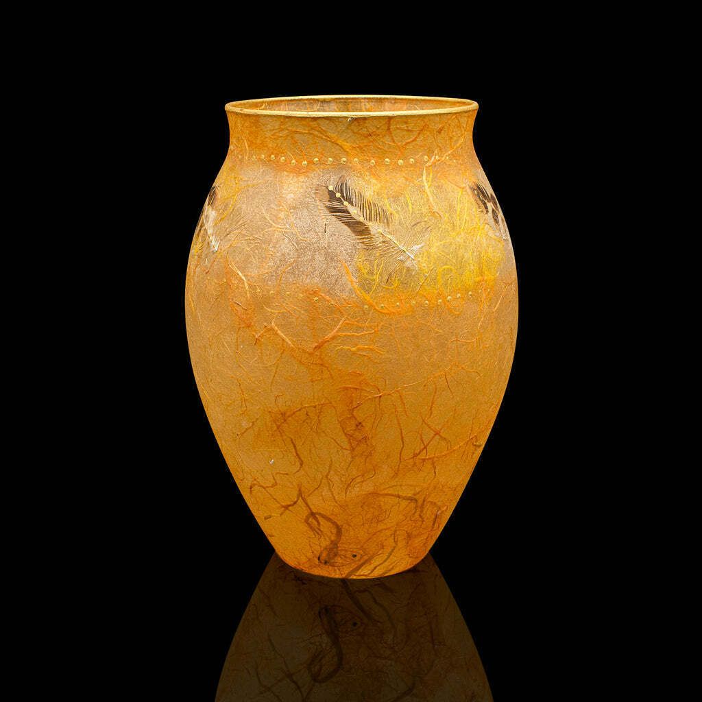 Contemporary Decorative Flower Vase  English  Art Glass  Baluster Urn  Display