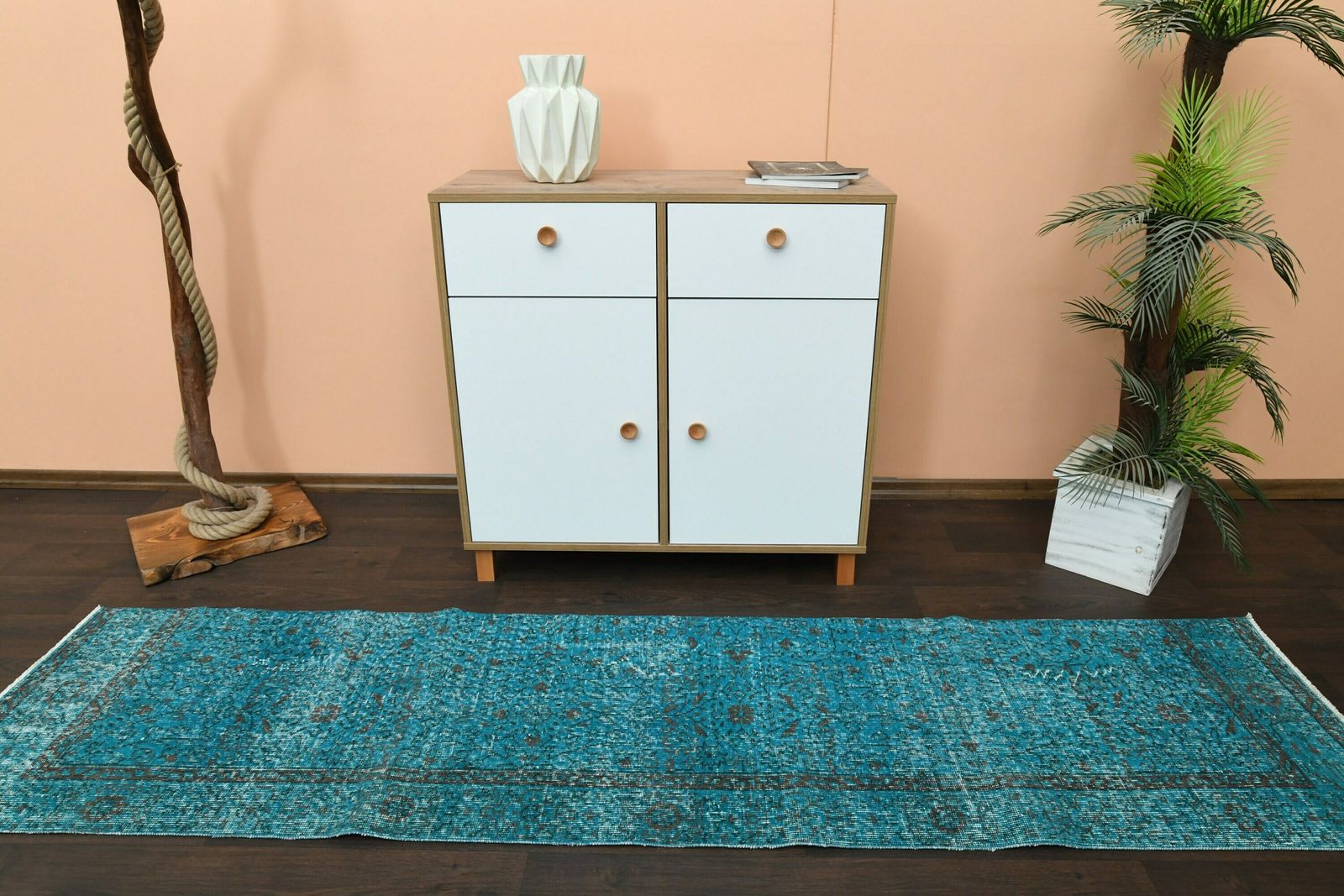 2.2x8.8 Ft, Handmade Turkish Oushak Runner Rug, Vintage Runner, Wool Rug, Hallway Rug, Kitchen Rug, 2x9 Runner Rug, Kitchen Rug, Modern Rug photo 268.0