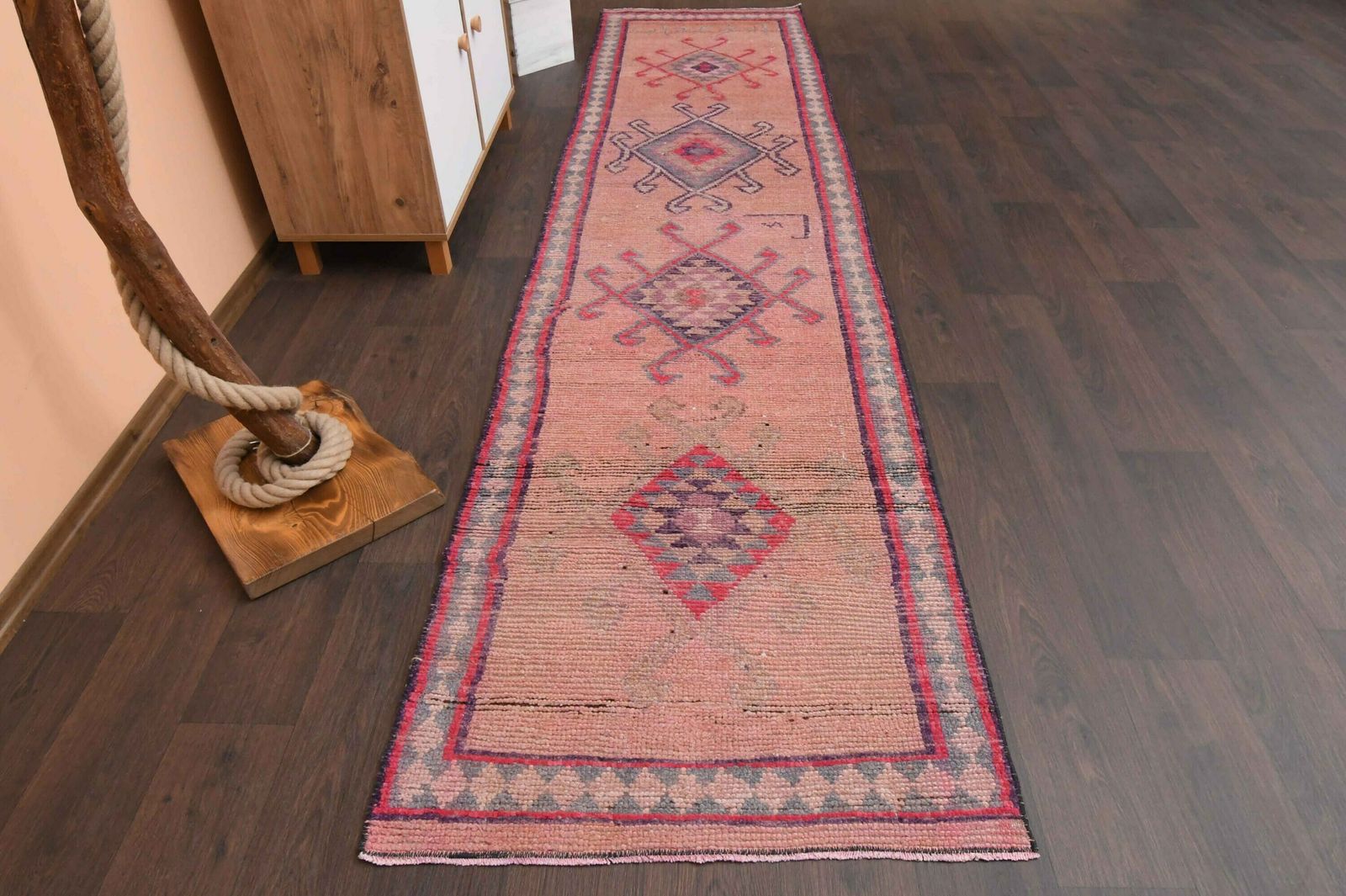 2.8x11.6 Ft Turkish Handmade Rug, Hallway Rug, Antique Runner Rug, Anatolian Rug, 3x12 Oushak Rug, Kitchen Rug, Bedroom Rug, Entryway Rug