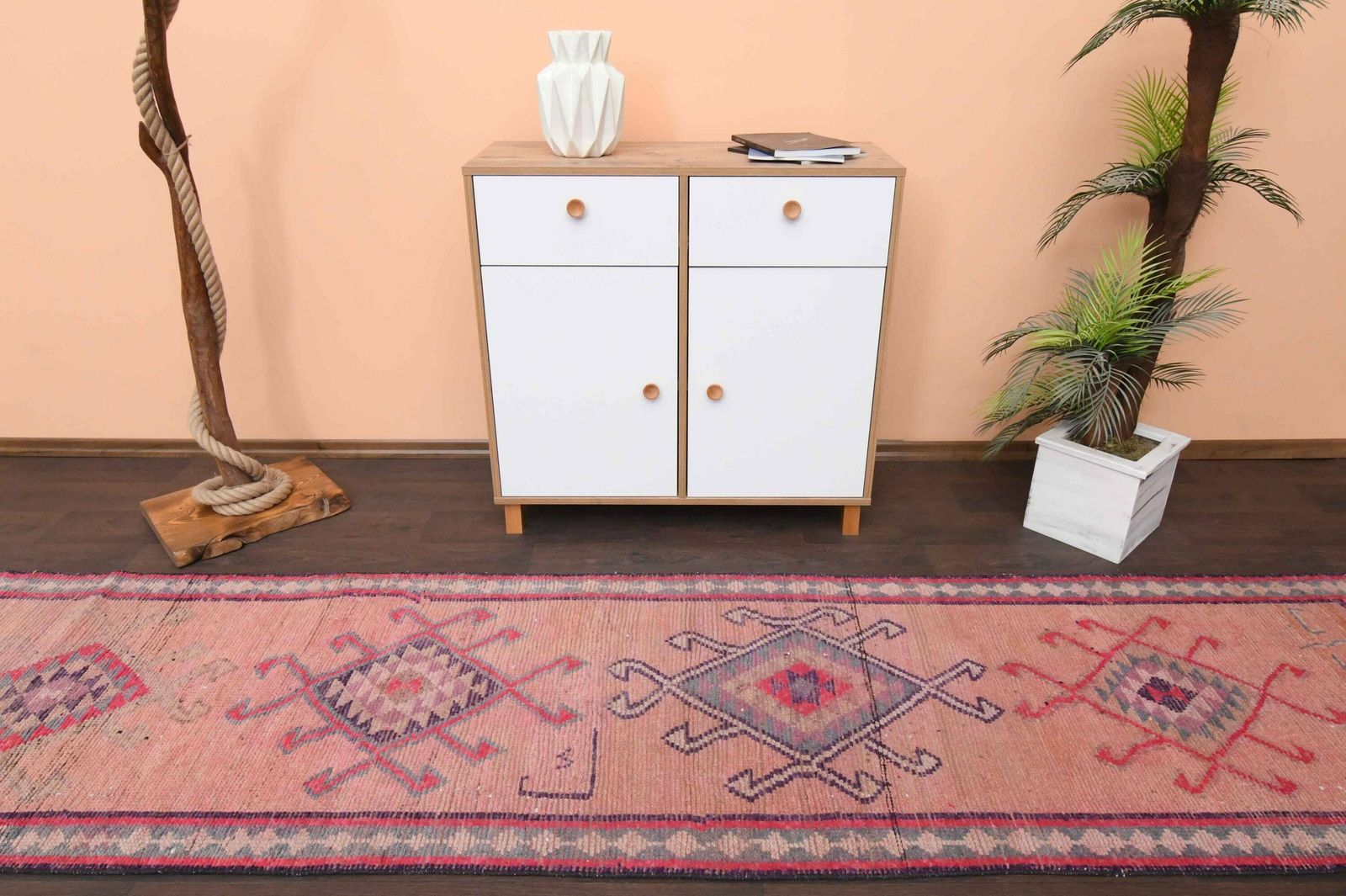 2.8x11.6 Ft Turkish Handmade Rug, Hallway Rug, Antique Runner Rug, Anatolian Rug, 3x12 Oushak Rug, Kitchen Rug, Bedroom Rug, Entryway Rug photo Textiles